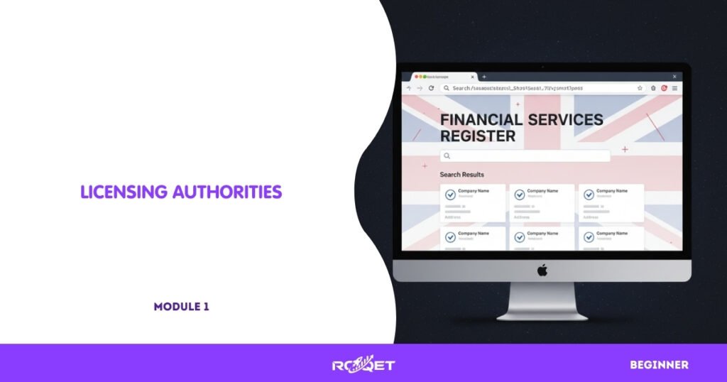 Platform: Web browser page displaying official FCA lookup page
Key visible elements: search bar, generic license result section (no text), UK flag theme, browser frame
No text, no branding — just layout suggesting a license search interface