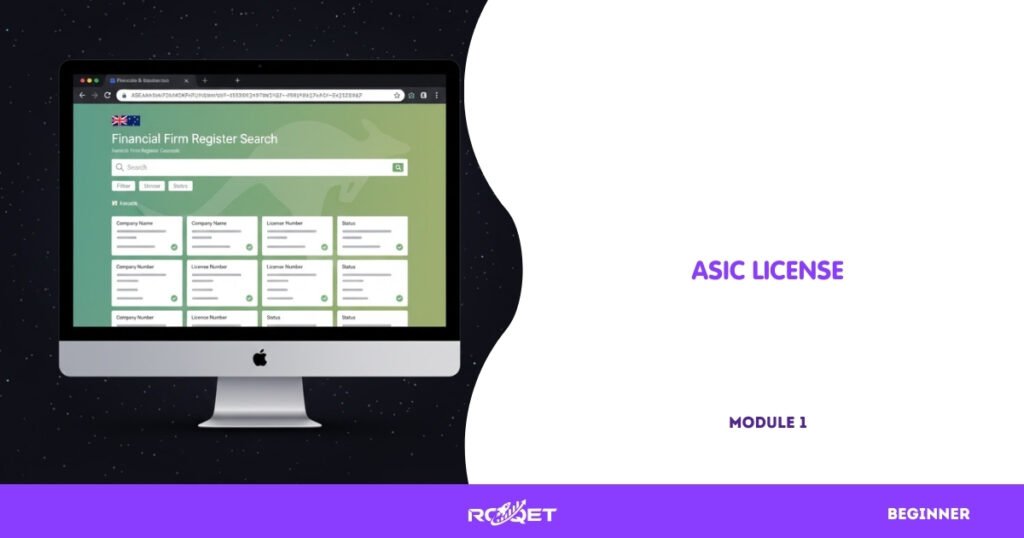 Platform: Web browser page showing ASIC’s online register search screen
Key visual: search interface and result box layout (no readable text)
Include subtle Australia reference (flag colors or kangaroo silhouette)
No split-screen, no text