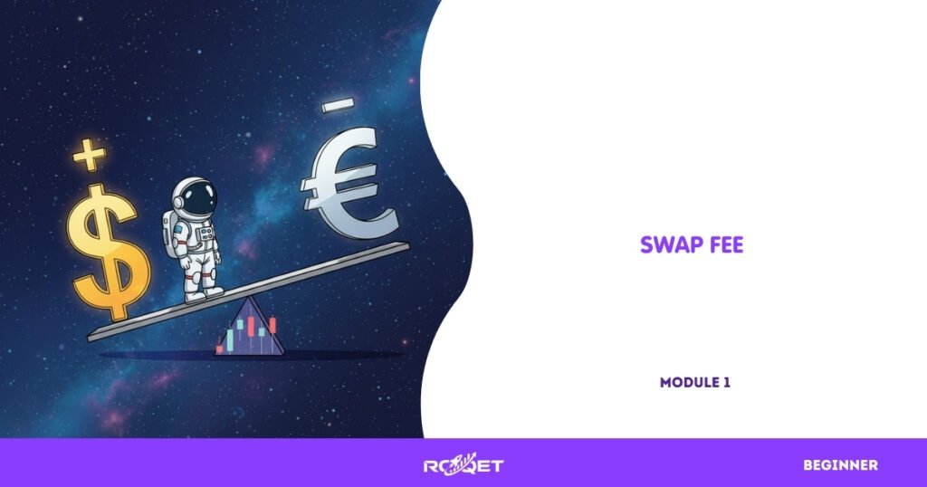 A seesaw-like illustration:
One side = currency with higher interest rate;
Other side = currency with lower rate;
Astronaut standing on the seesaw.
No text, only shapes/objects showing imbalance.