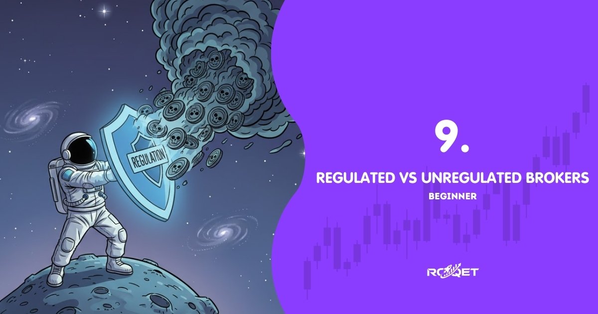 A comic-style astronaut standing on a small planet, holding a large, glowing shield (representing regulation) to block a torrent of shadowy, menacing-looking coins (representing the dangers of unregulated or offshore money risks) flowing from a dark cloud.